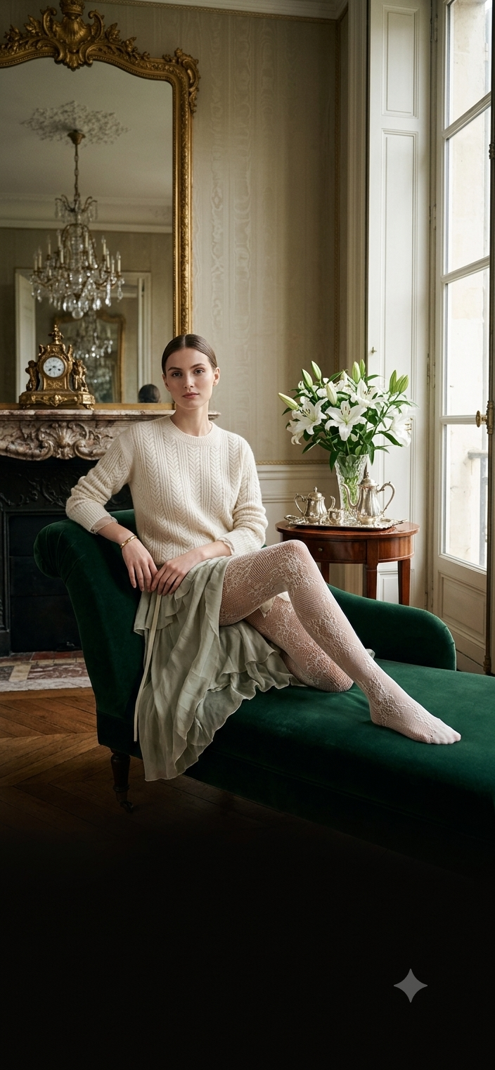 Ethereal Lace Sculpted Tights