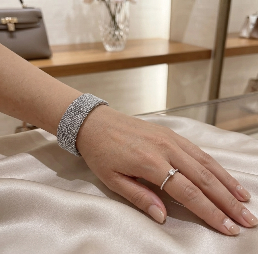 Luxury Mesh Cuff Bracelet Collection | Premium Statement Metal Bangle for Women (Gold & Silver)
